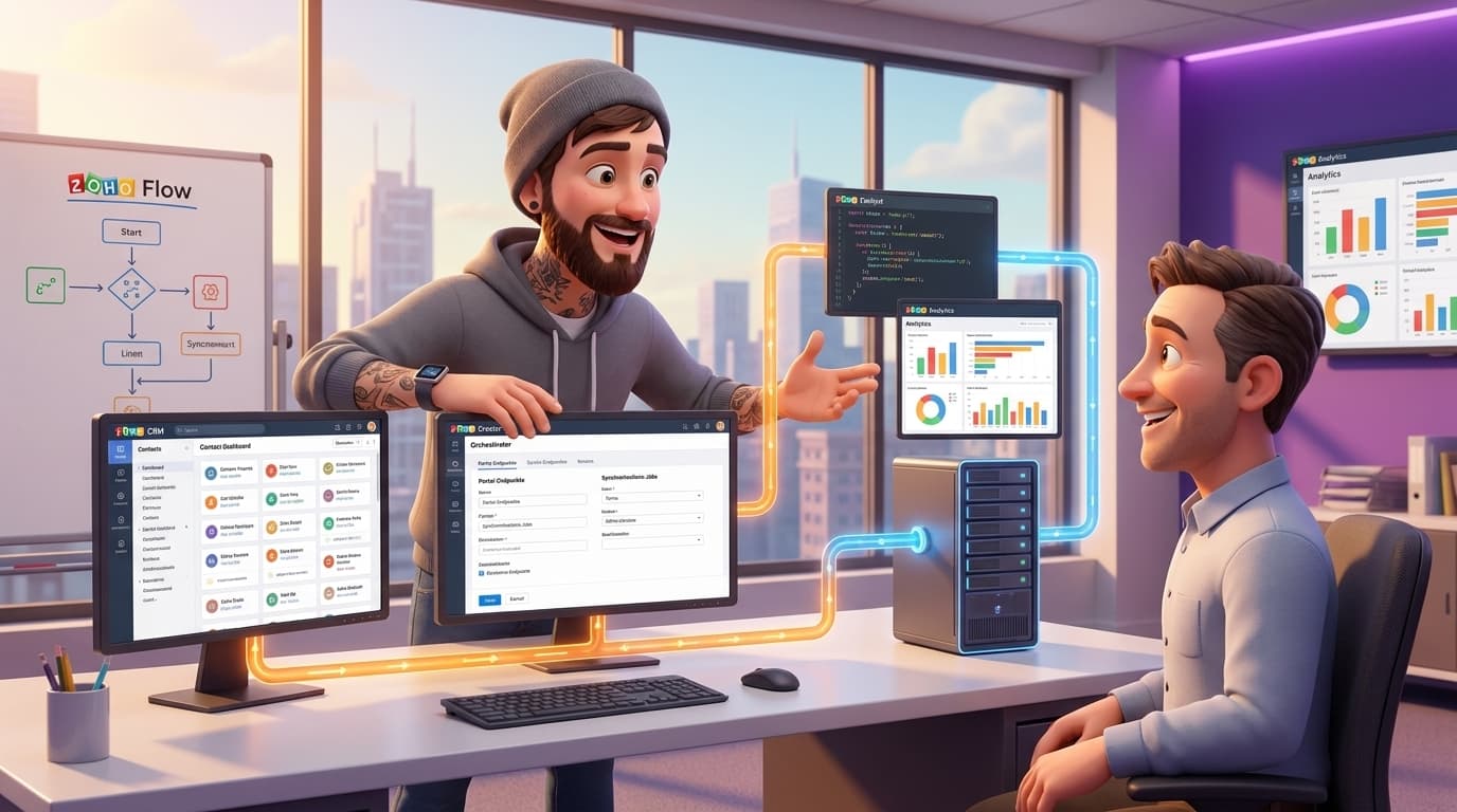Zoho Creator, Zoho CRM, Catalyst: Middleware für Portal-Integration