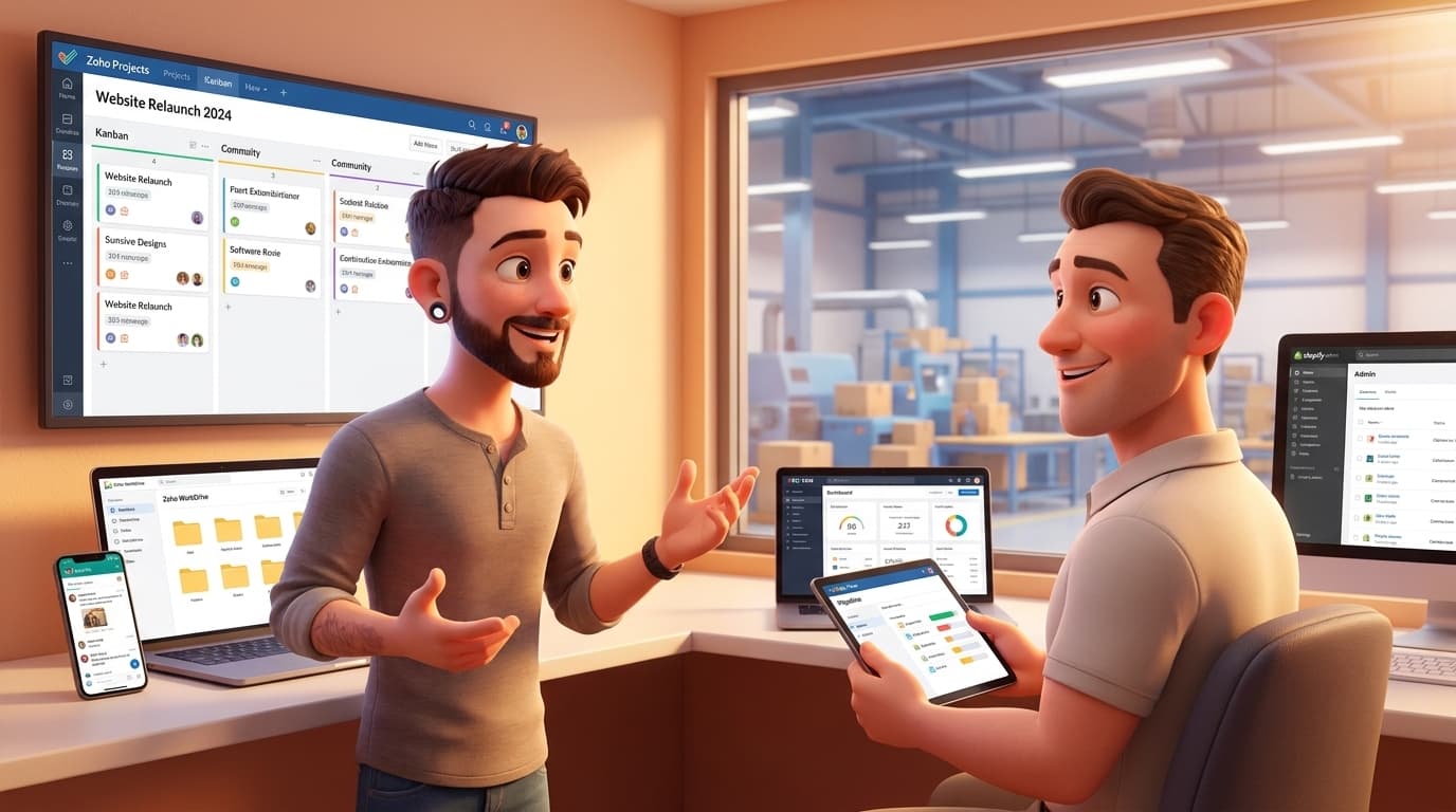 Zoho Projects, WorkDrive, Flow: Web-Projekt-Workflow zentral steuern lernen