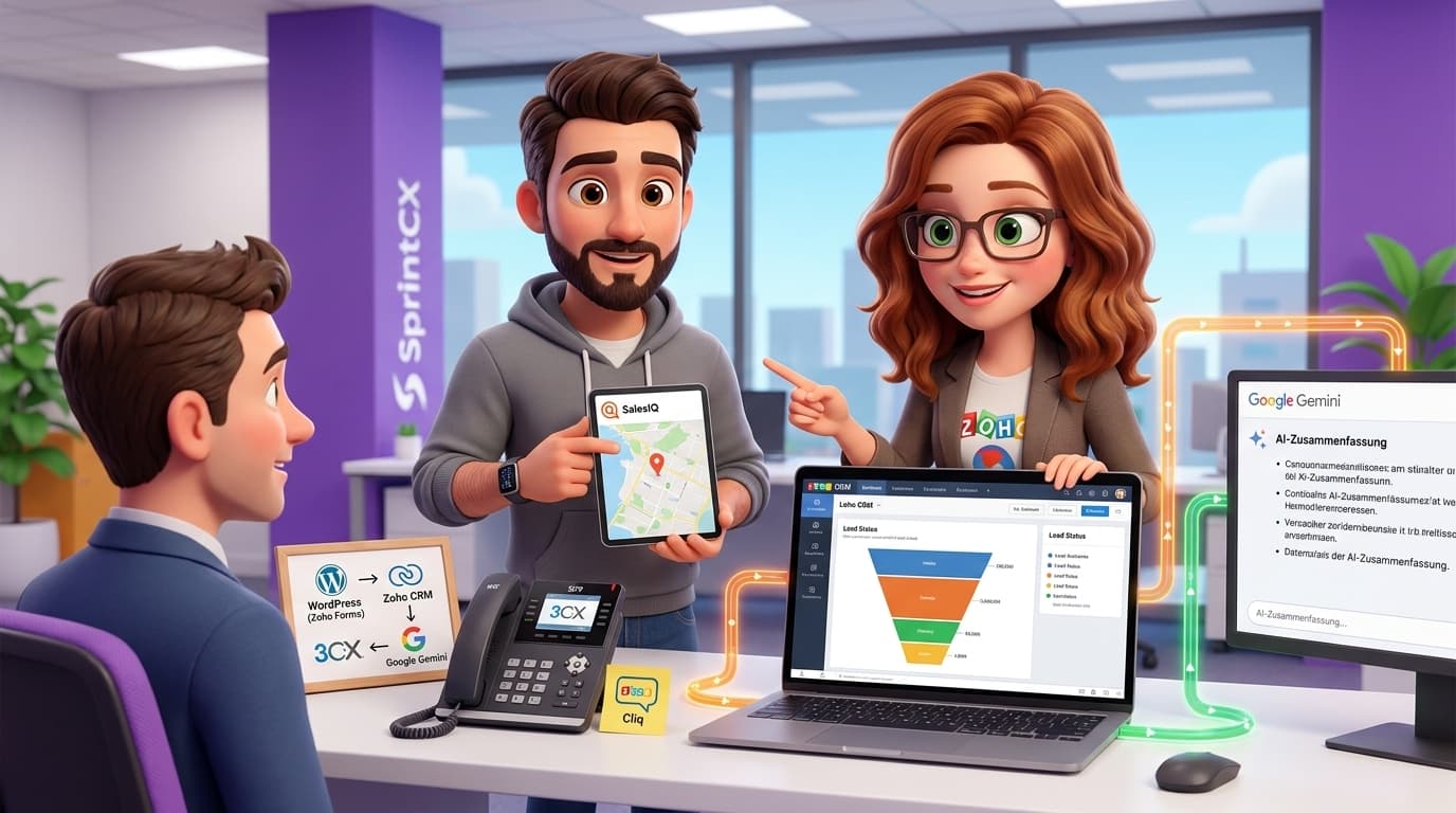 3CX, WordPress und KI per Zoho CRM API für Lead-Management integrieren – Tutorial