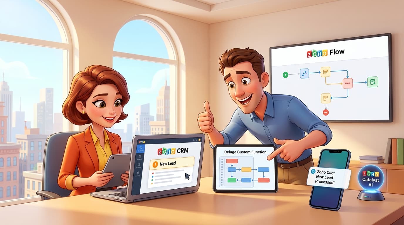 Automatisierter Lead-Import: Zoho CRM, Deluge Custom Functions und API-Integration für B2B-Vertrieb