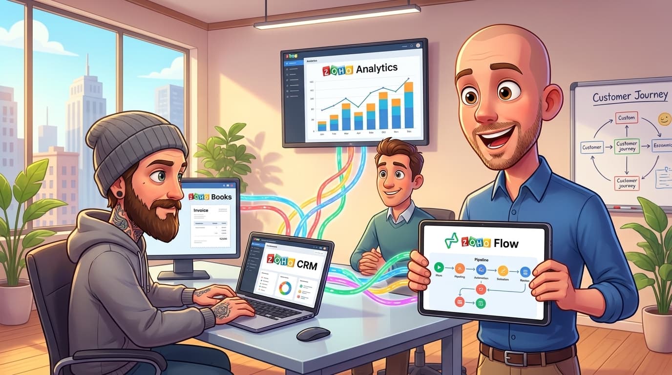 Automatisierter Lead-to-Customer-Workflow mit Zoho CRM, Books und Analytics