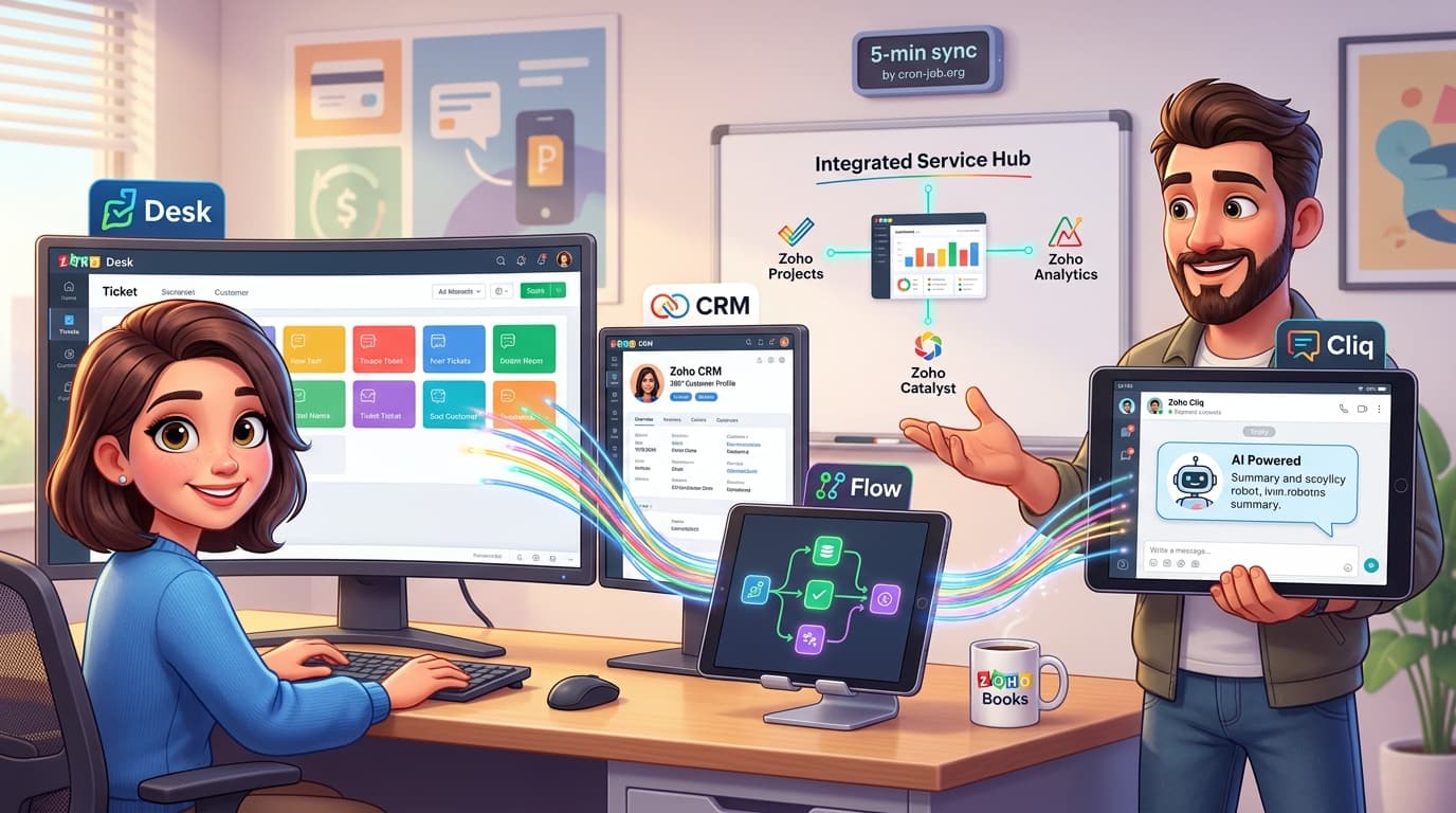 Tutorial: Salesforce zu Zoho Desk Migration und API-Workflows mit Zoho Flow, DataPrep und CRM
