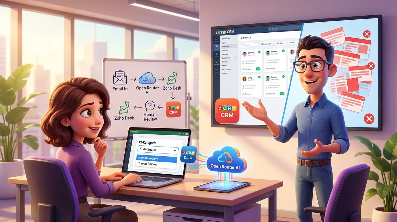 Tutorial: Zoho Desk, OpenAI API und Zoho CRM für KI-basiertes Lead-Management mit Human-in-the-Loop