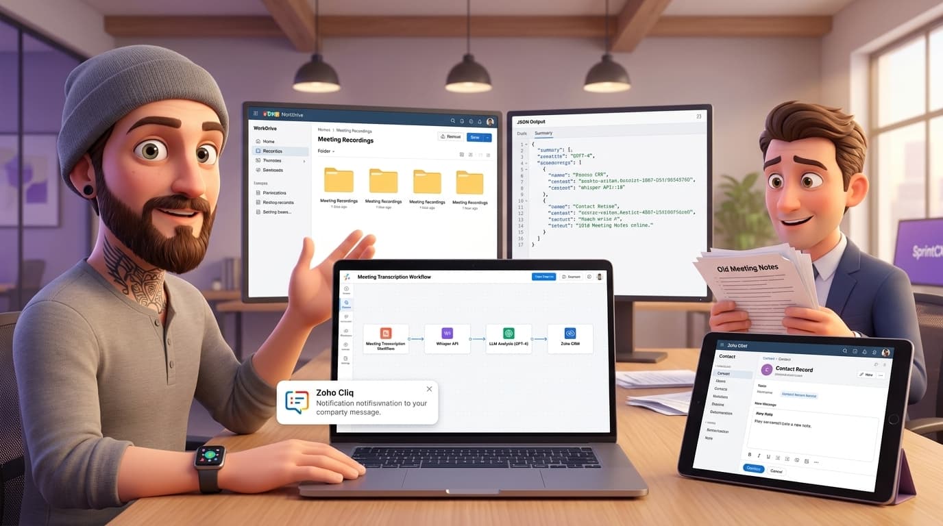 Tutorial: Zoho Flow, WorkDrive und OpenAI APIs für Meeting-Aufgabenautomatisierung