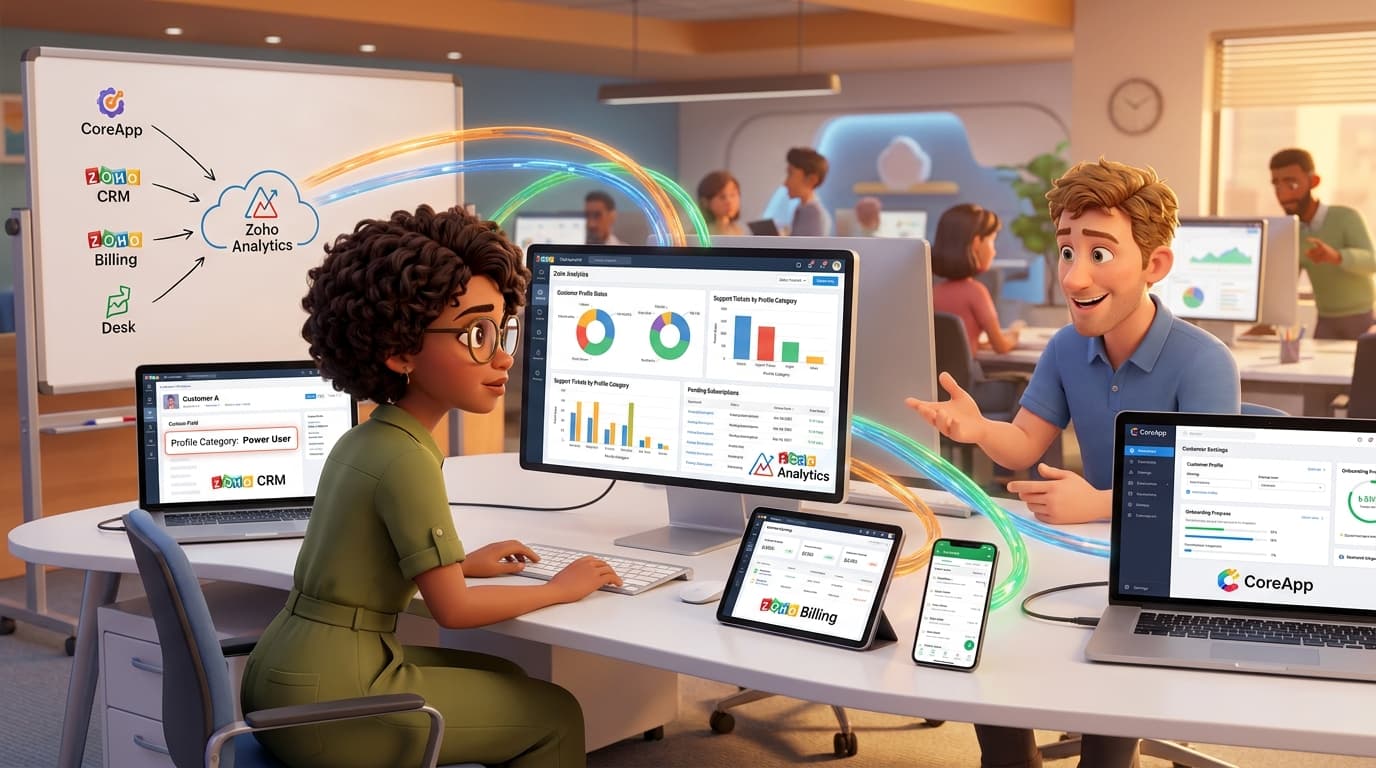 Zoho Analytics, CRM und externe API integrieren für Kunden-Dashboards – Tutorial