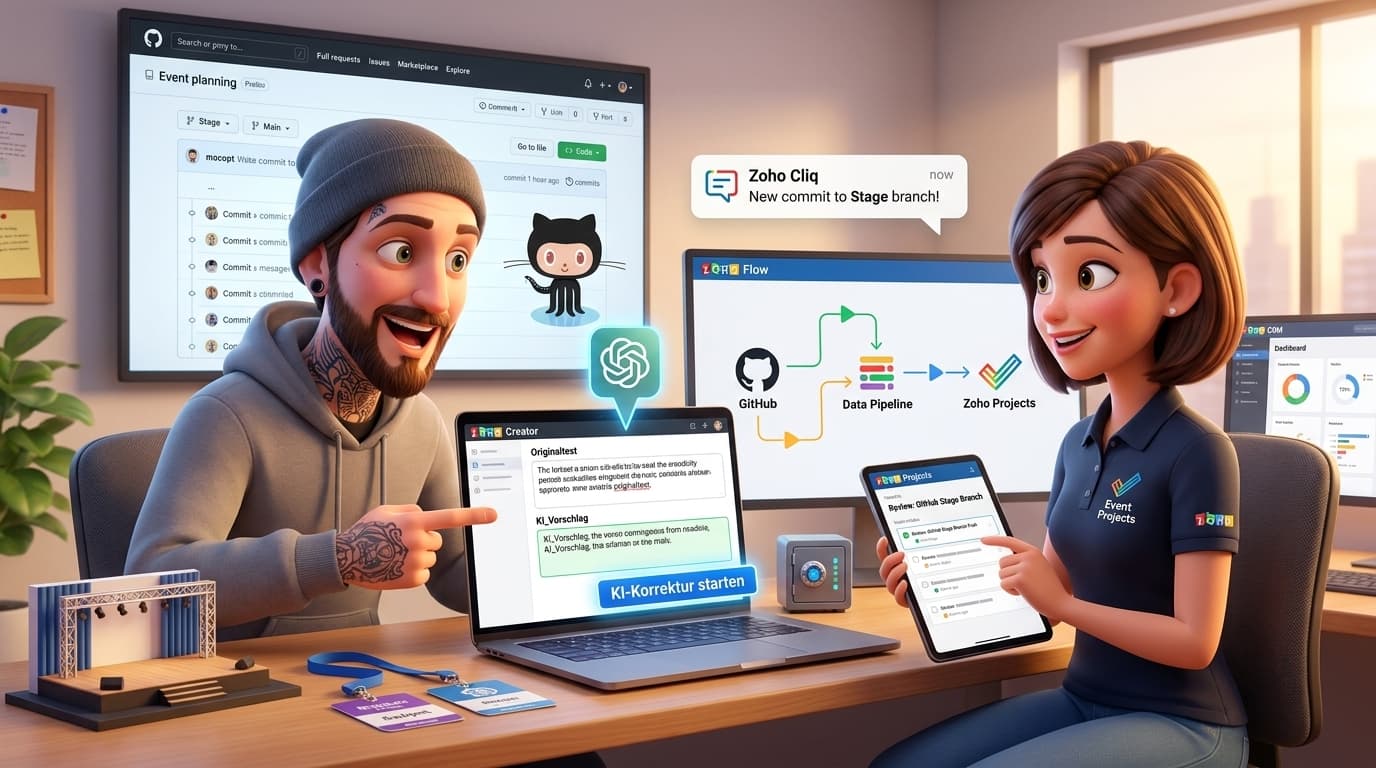 Zoho Creator, GitHub & OpenAI API: Tutorial zur Workflow- und Textkorrektur-Automatisierung