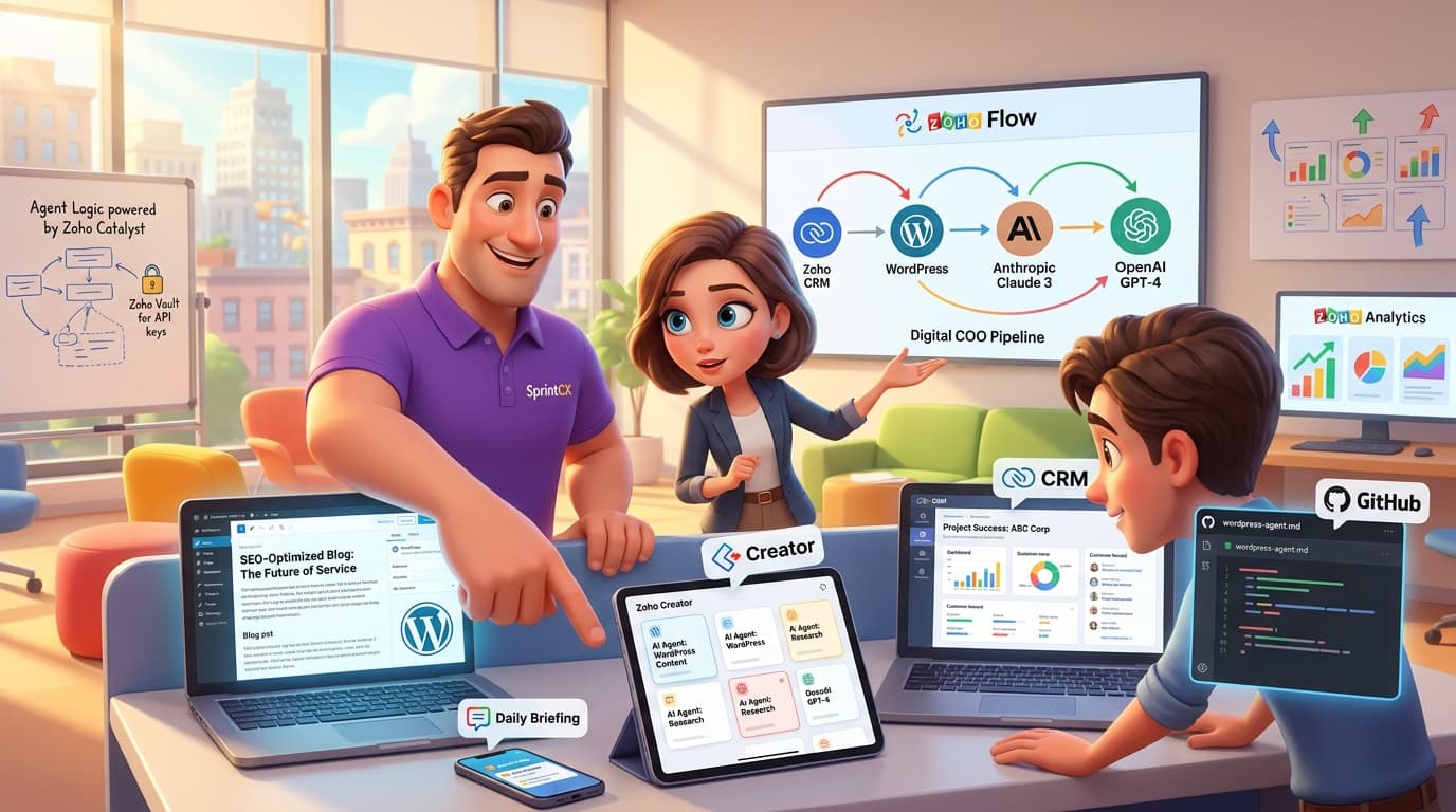 Zoho Creator, GitHub und OpenAI API: KI-Agenten für WordPress-Prozesse erstellen