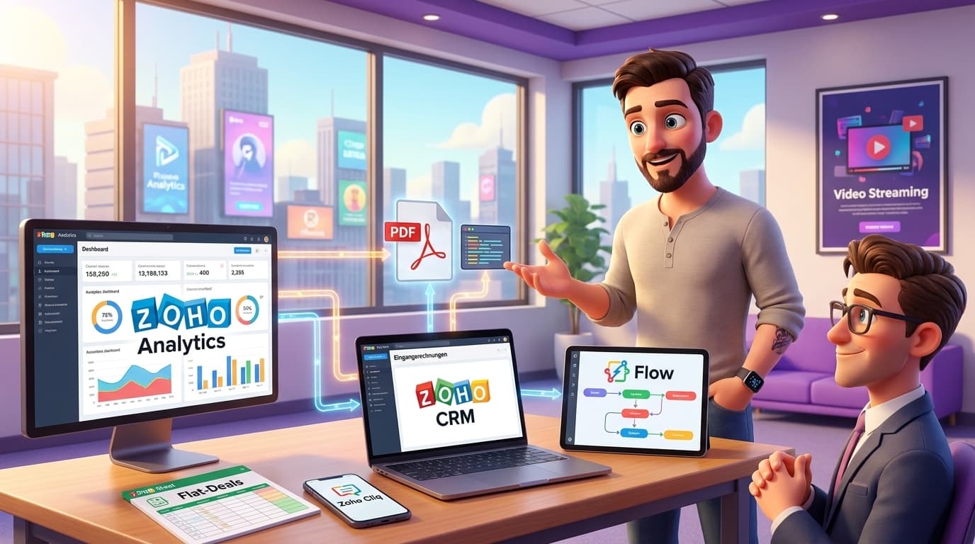 Zoho CRM, Analytics und externe KI-API im Tutorial für automatisierte ROI-Analysen