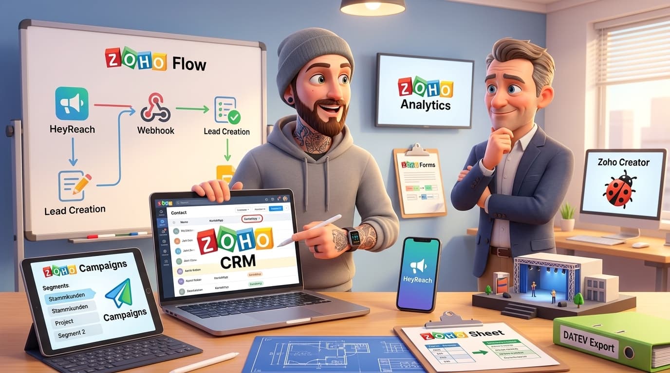 Zoho CRM, Campaigns und Flow: Tutorial zur API-basierten Prozessintegration für Lead-Management und DATEV-Export
