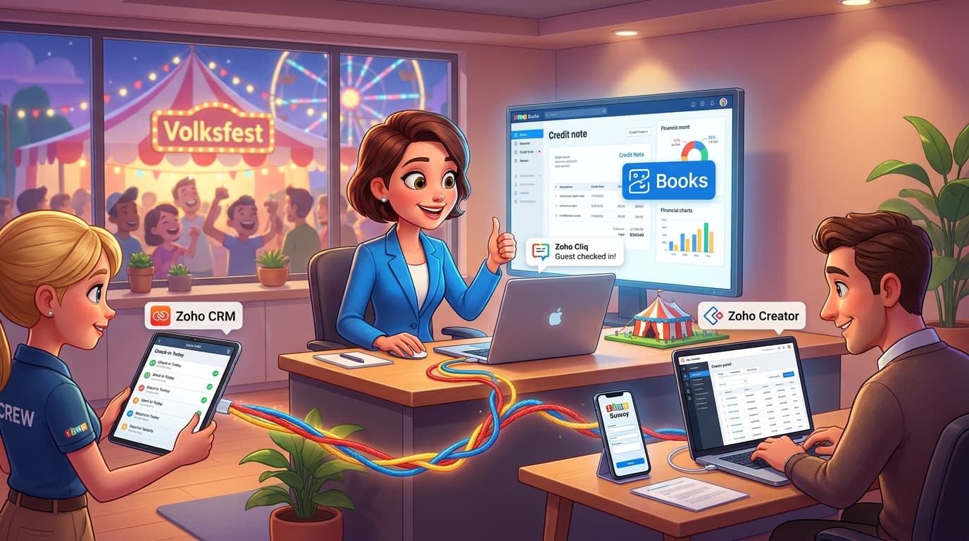 Zoho CRM, Creator und Books im Event-Management automatisiert einsetzen: Tutorial
