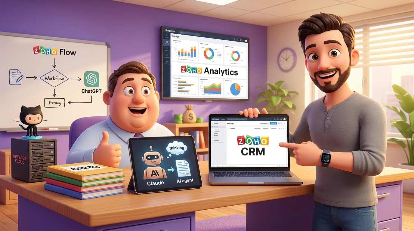 Zoho CRM, externe KI-Agenten und APIs für automatisierte PDF-Antragsverarbeitung