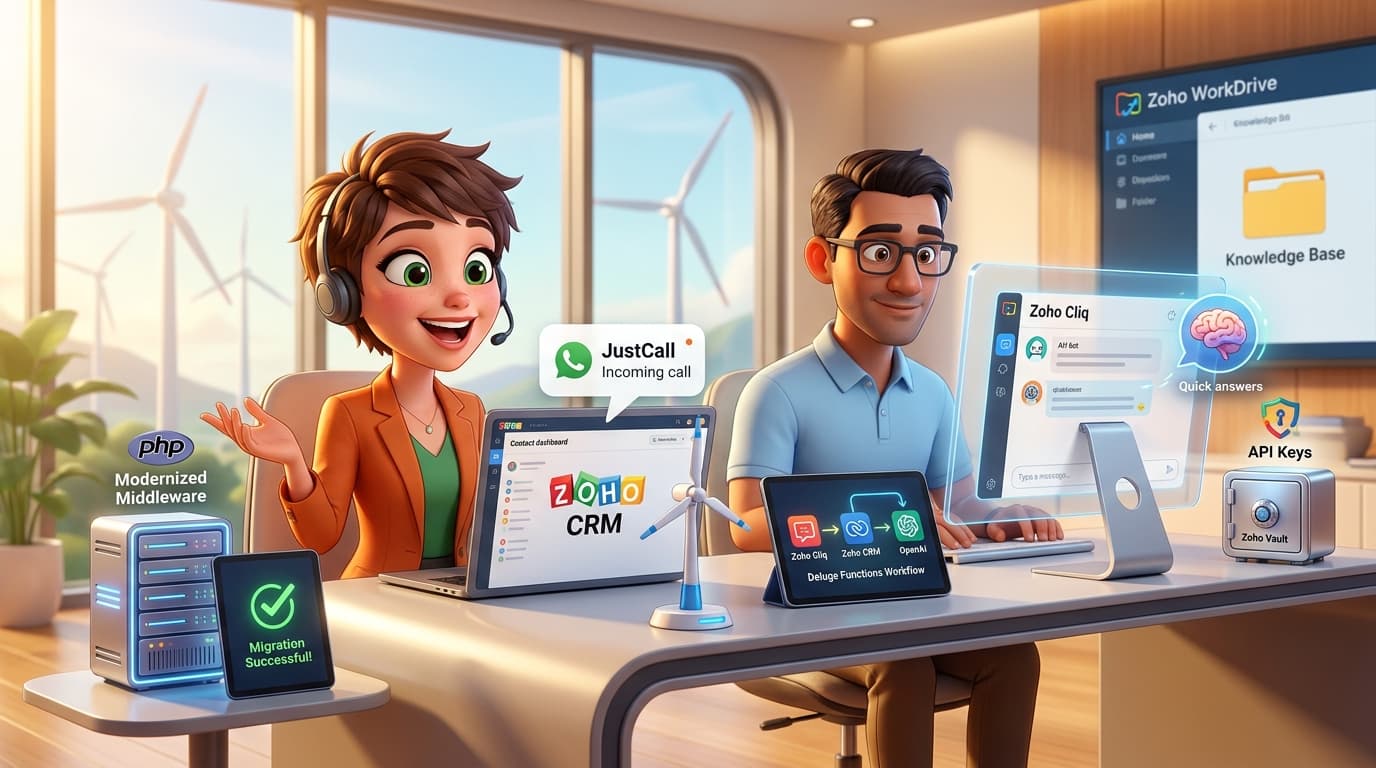 Zoho CRM, JustCall, OpenAI API integrieren: Tutorial für internationales Lead-Management
