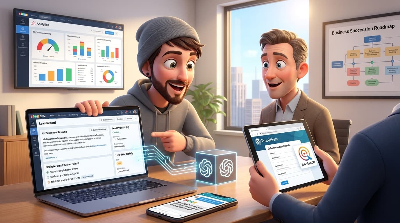 Zoho CRM, OpenAI API und SalesIQ für automatisierte Lead-Analyse lernen