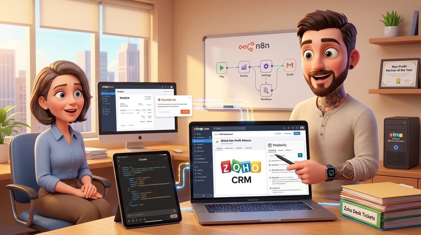 Zoho CRM, Perplexity API und Claude für KI-gestützte Kontakt- und Kundenanalyse Integration Tutorial