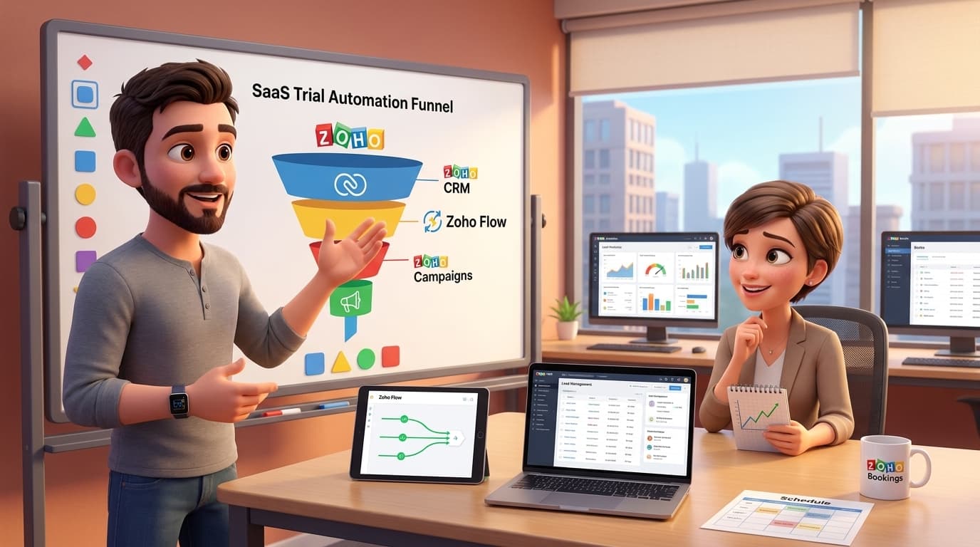 Zoho CRM, Zoho Flow und APIs: SaaS-Testphase automatisiert umsetzen