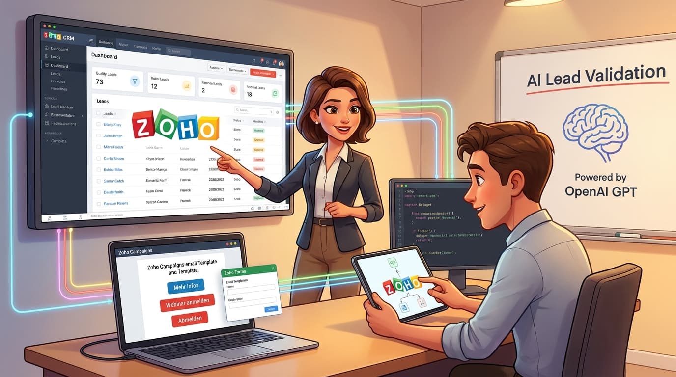 Zoho CRM, Zoho Flow und OpenAI API im B2B-Lead-Workflow automatisieren