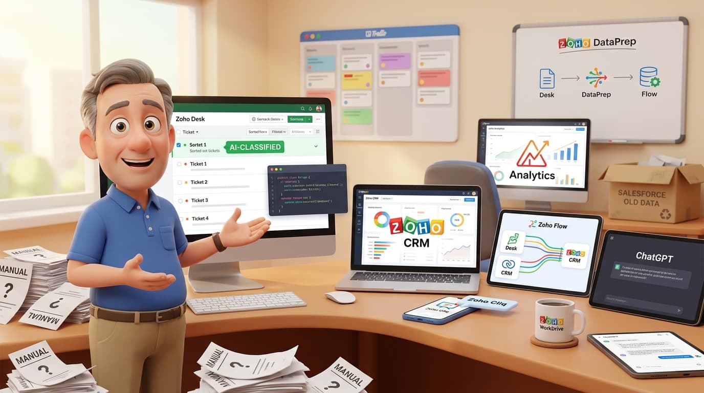Zoho Desk Custom Functions und KI für Ticket-Klassifizierung im Support