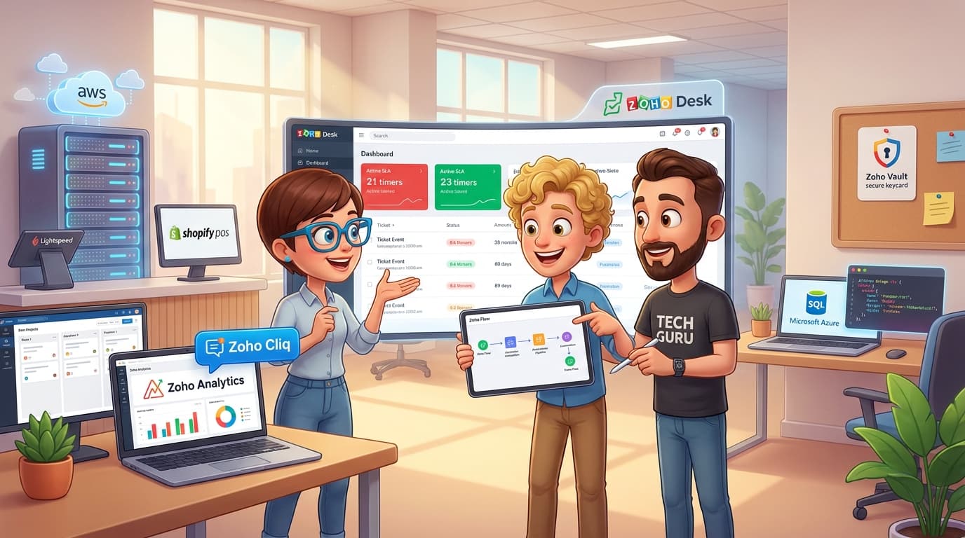 Zoho Desk, Flow und Analytics für SLA-Management mit Dienstleistern Tutorial