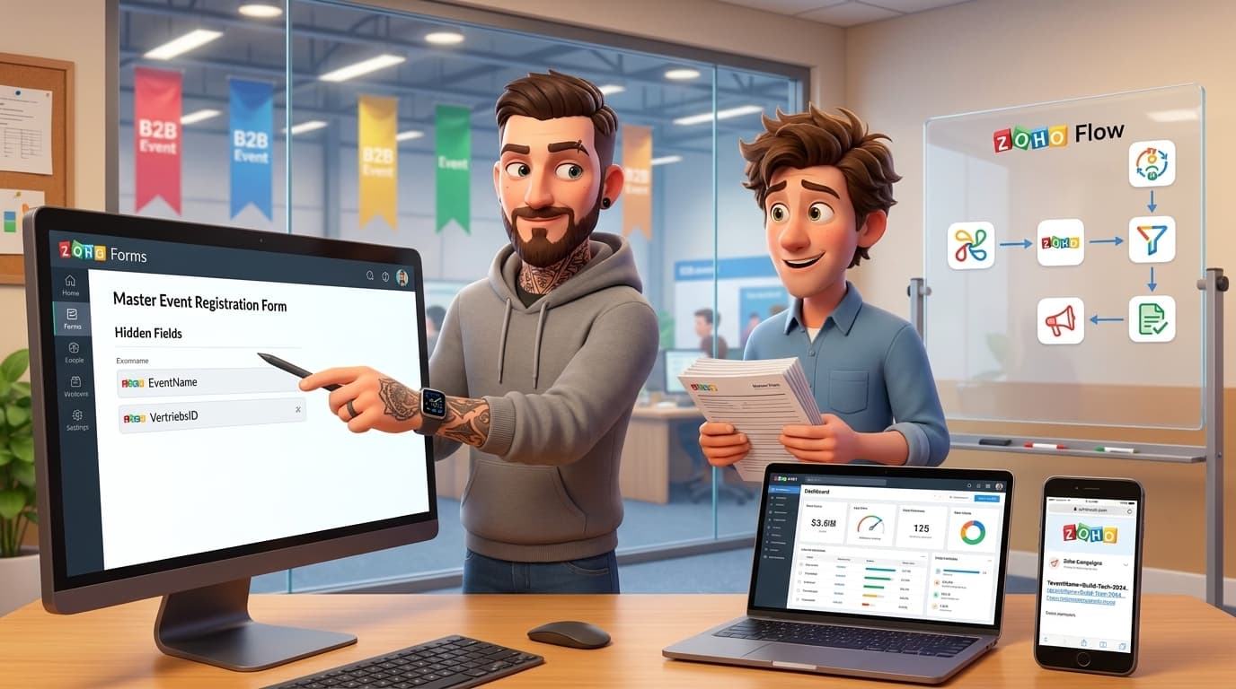 Zoho Forms, URL-Parameter und Webhooks: Dynamische Lead-Erfassung zentral im Zoho CRM automatisieren