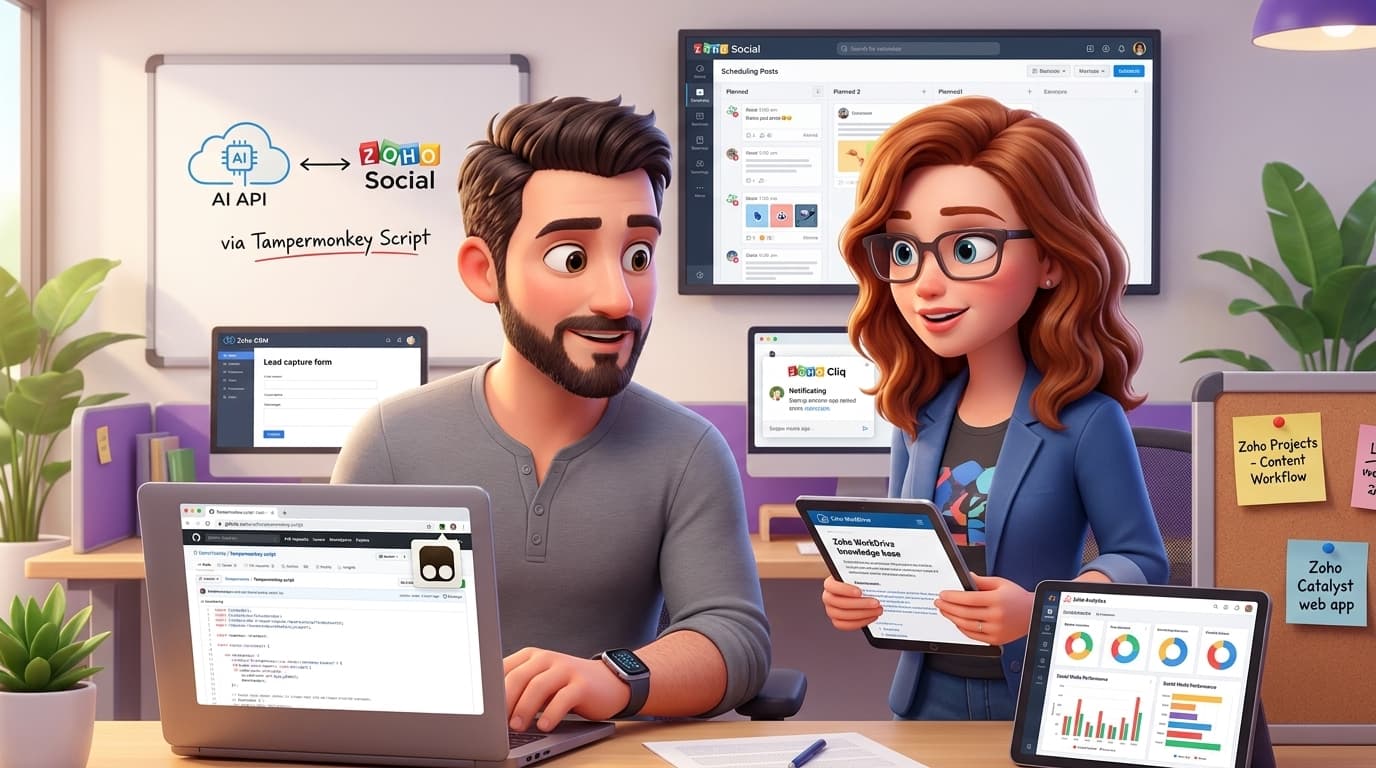 Zoho Social, Tampermonkey und OpenAI API: Tutorial zur Automatisierung im Community Management